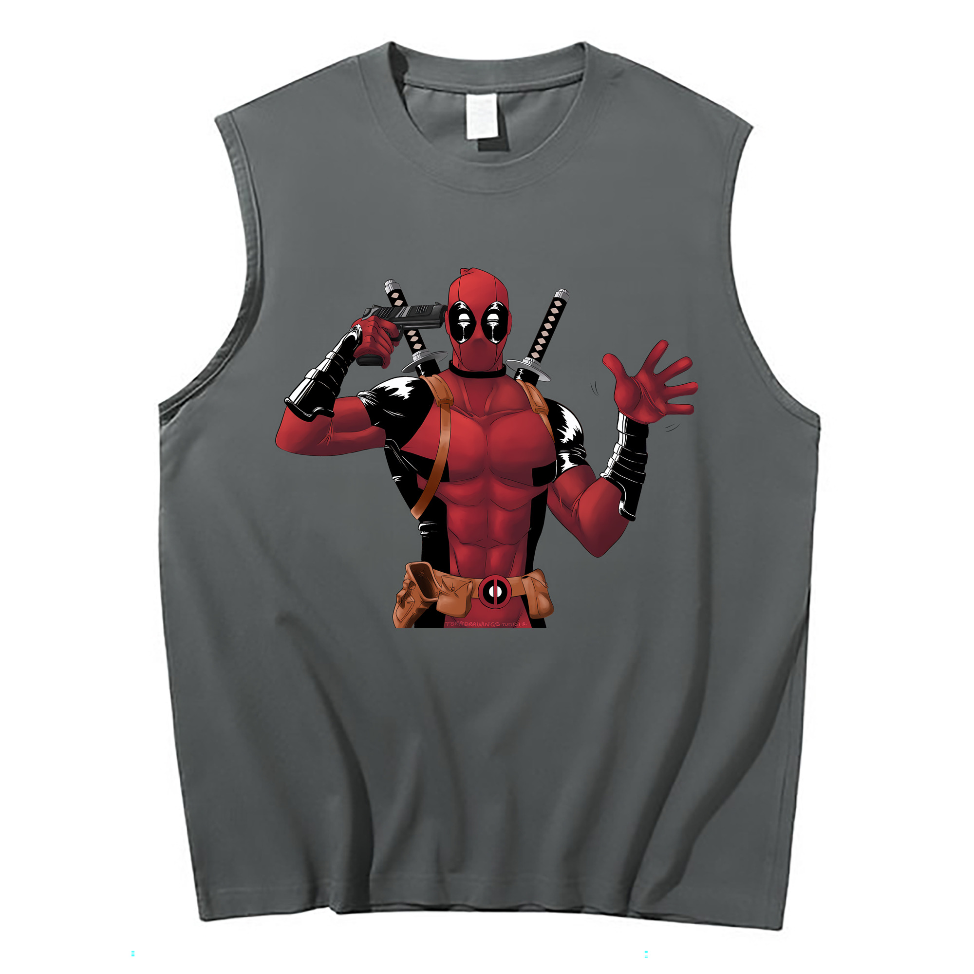 （画像用） Deadpool デッドプール コットン100％タンクトップ（フロントプリント）